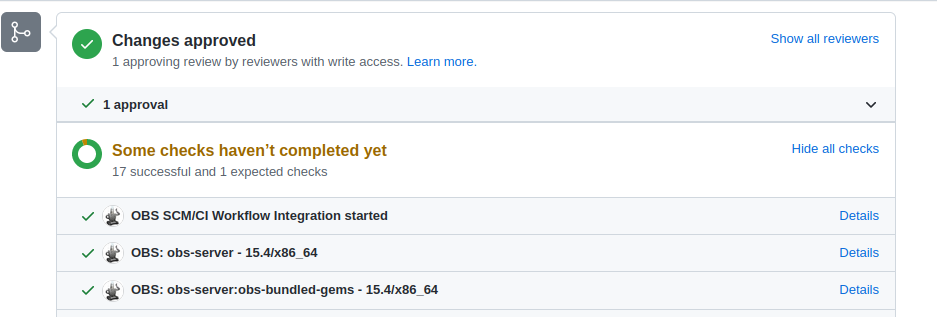 Checks results on GitHub