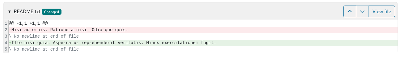 A screenshot of the code changes editor before redesign
